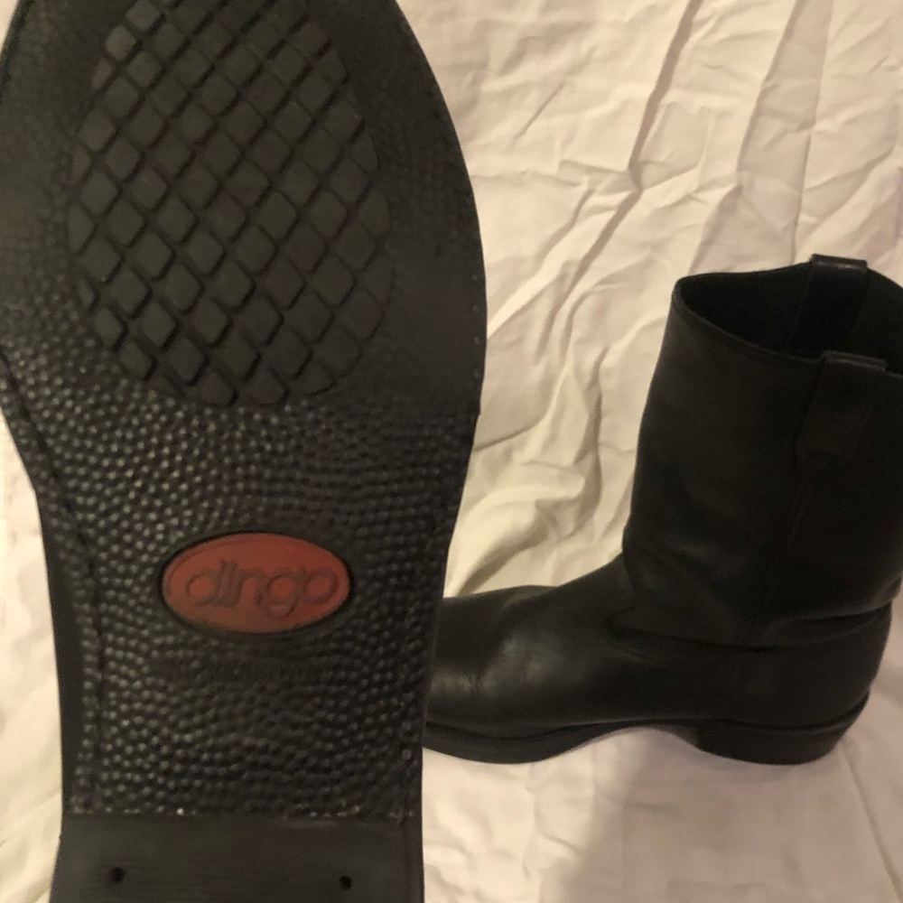 Men's Black Leather Boots - Picture 4 of 5